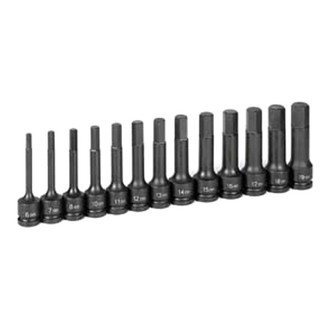 Grey Pneumatic® - 1/2" Drive Metric Hex Impact Bit Socket Set (13 Pieces)