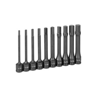 Grey Pneumatic® - 1/2" Drive SAE Hex Impact Bit Socket Set (10 Pieces)