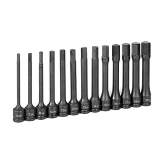 Grey Pneumatic® - 1/2" Drive Metric Hex Impact Bit Socket Set (13 Pieces)