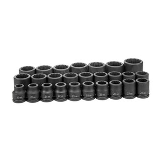 Grey Pneumatic® - 3/4" Drive Metric 12-Point Standard Impact Socket Set (26 Pieces)