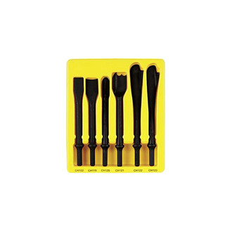 Grey Pneumatic® - 6-Piece .401 Parker Shank Exhaust Service Chisel Set