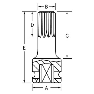 Grey Pneumatic® - 3/8" Drive M14 Triple Square (TR) Impact Bit Socket