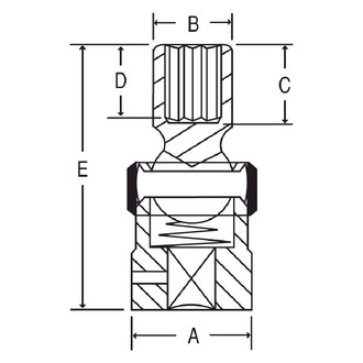 Grey Pneumatic® - 3/8" Drive 19 mm 12-Point Standard Impact U-Joint