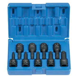 Grey Pneumatic® - 3/8" Drive Torx Impact Bit Socket Set (9 Pieces)