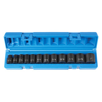 Grey Pneumatic® - 3/8" Drive SAE 12-Point Standard Impact Socket Set (12 Pieces)