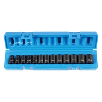 Grey Pneumatic® - 3/8" Drive Metric 12-Point Standard Impact Socket Set (13 Pieces)