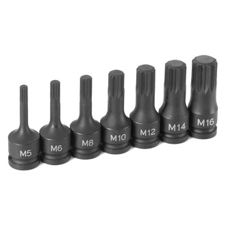 Grey Pneumatic® - 3/8" Drive Metric Triple Square Impact Bit Socket Set (7 Pieces)