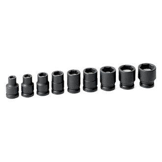 Grey Pneumatic® - 3/8" Drive SAE 6-Point Standard Magnetic Impact Socket Set (9 Pieces)