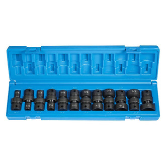 Grey Pneumatic® - 3/8" Drive SAE 6-Point Standard Impact U-Joint Set (12 Pieces)