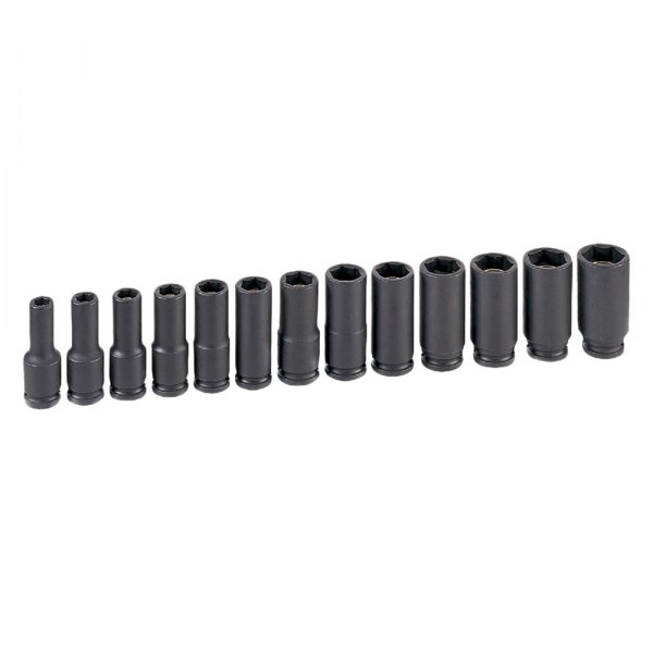 Grey Pneumatic® - (13 Pieces) 3/8" Drive Metric 6-Point Magnetic Impact Socket Set