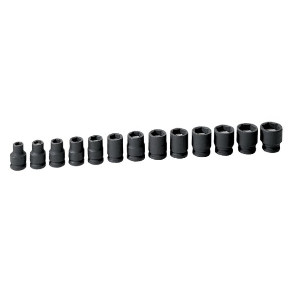 Grey Pneumatic® - (13 Pieces) 3/8" Drive Metric 6-Point Magnetic Impact Socket Set
