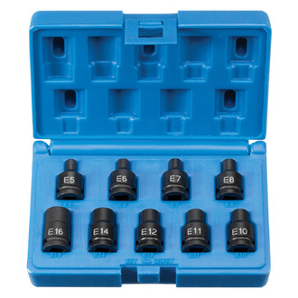 Grey Pneumatic® - 3/8" Drive External Torx Standard Impact Socket Set (9 Pieces)