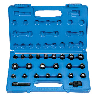 Grey Pneumatic® - 3/8" Drive SAE/Metric 6-Point Standard Magnetic Impact Socket Set (24 Pieces)