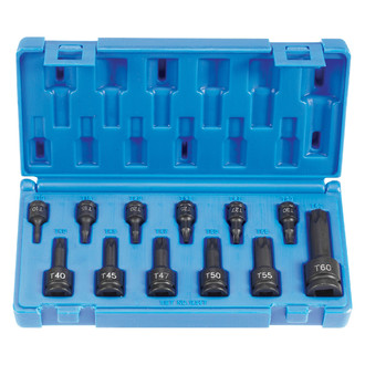 Grey Pneumatic® - 1/4"-1/2" Drive Torx Impact Bit Socket Set (12 Pieces)