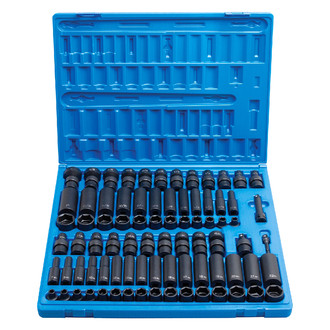 Grey Pneumatic® - 3/8" Drive SAE/Metric 6-Point Standard and Deep Impact Socket Set (81 Pieces)