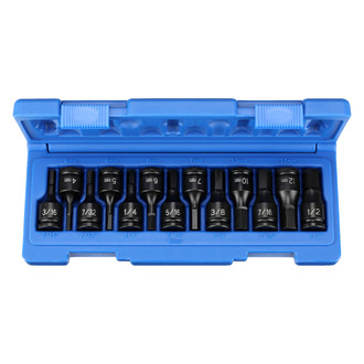 Grey Pneumatic® - 3/8" Drive SAE/Metric Hex Impact Bit Socket Set (13 Pieces)