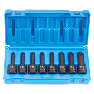 Grey Pneumatic® - 1/2" Drive Torx Impact Bit Socket Set (8 Pieces)
