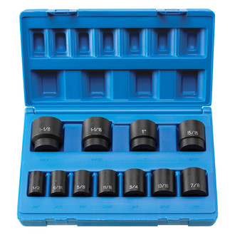 Grey Pneumatic® - 1/2" Drive SAE 8-Point Standard Impact Socket Set (11 Pieces)