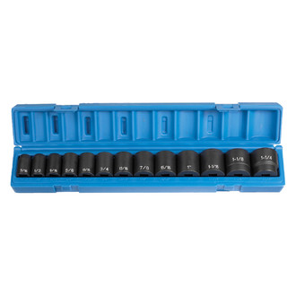 Grey Pneumatic® - 1/2" Drive SAE 6-Point Standard Impact Socket Set (13 Pieces)