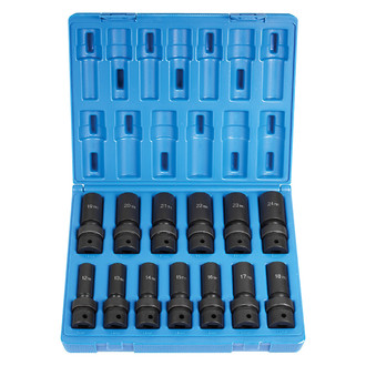 Grey Pneumatic® - 1/2" Drive Metric 6-Point Deep Impact U-Joint Set (13 Pieces)