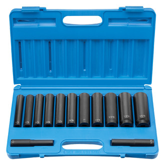 Grey Pneumatic® - 1/2" Drive SAE 6-Point Extra-Deep Impact Socket Set (13 Pieces)