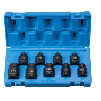Grey Pneumatic® - 1/2" Drive External Torx Standard Impact Socket Set (9 Pieces)
