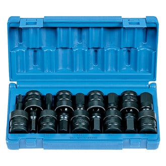 Grey Pneumatic® - 1/2" Drive Metric Hex Impact U-Joint Bit Socket Set (9 Pieces)