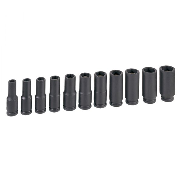 Grey Pneumatic® - (11 Pieces) 1/2" Drive SAE 6-Point Magnetic Impact Socket Set