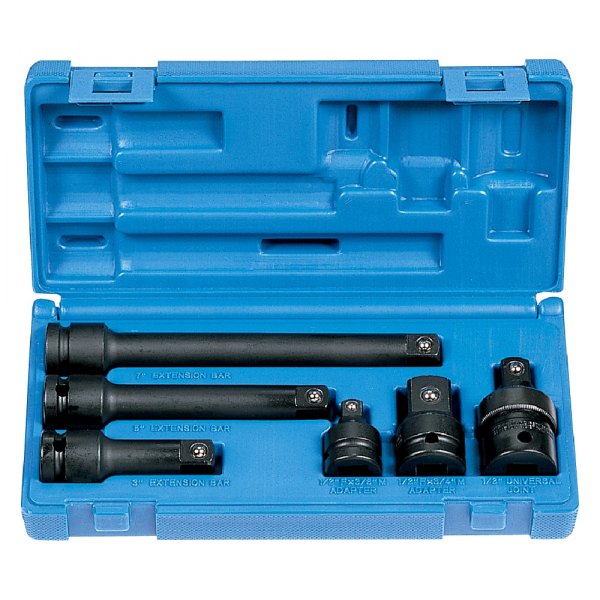 Grey Pneumatic® - (6 Pieces) 1/2" Drive Impact Extension and Adapter Set