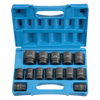 Grey Pneumatic® - 3/4" Drive SAE 6-Point Standard Impact Socket Set (14 Pieces)