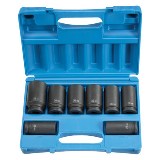 Grey Pneumatic® - 3/4" Drive Metric 6-Point Deep Impact Socket Set (8 Pieces)