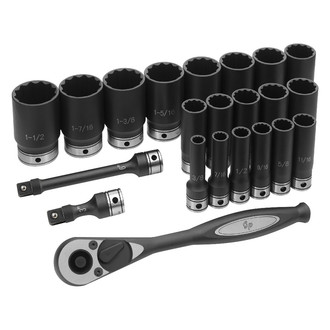 Grey Pneumatic® - 1/2" Drive 12-Point SAE Socket Set 19 Pieces