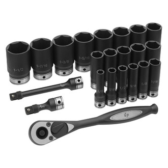 Grey Pneumatic® - 1/2" Drive 6-Point SAE Socket Set 19 Pieces