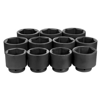 Grey Pneumatic® - 1" Drive SAE 6-Point Standard Impact Socket Set (11 Pieces)