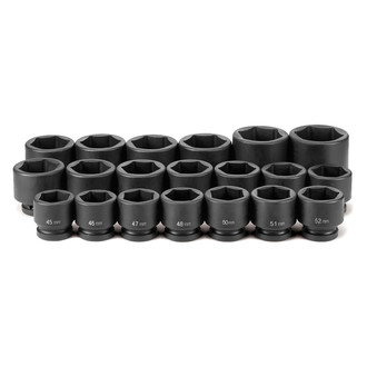 Grey Pneumatic® - 1" Drive Metric 6-Point Standard Impact Socket Set (20 Pieces)