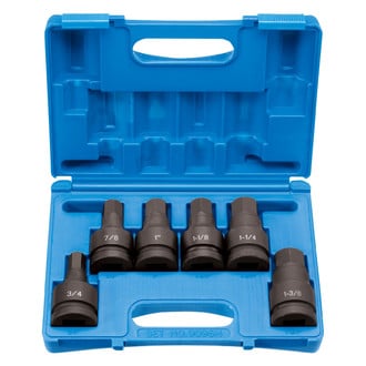 Grey Pneumatic® - 1" Drive SAE Hex Impact Bit Socket Set (6 Pieces)