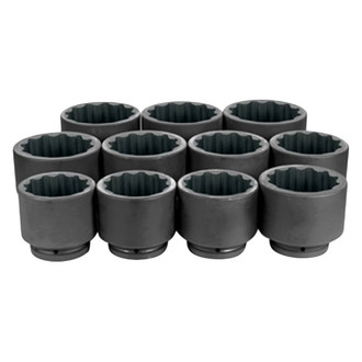 Grey Pneumatic® - 1" Drive SAE 12-Point Standard Impact Socket Set (11 Pieces)