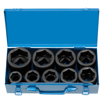 Grey Pneumatic® - 1" Drive SAE 6-Point Standard Impact Socket Set (9 Pieces)