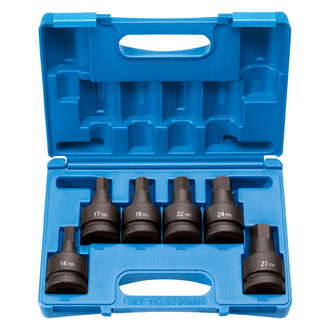 Grey Pneumatic® - 1" Drive Metric Hex Impact Bit Socket Set (6 Pieces)