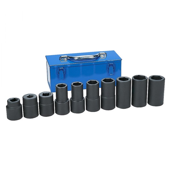 Grey Pneumatic® - (10 Pieces) #5 Spline Drive SAE/Metric 6-Point Impact Socket Set