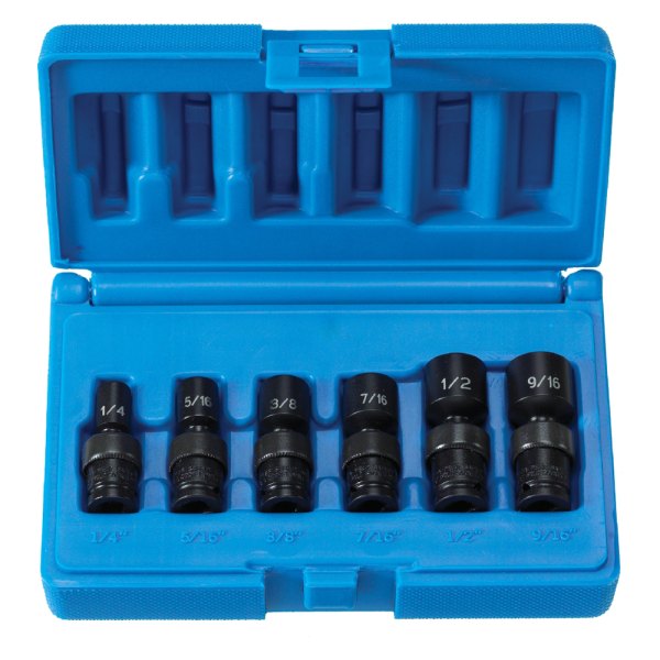 Grey Pneumatic® - (6 Pieces) 1/4" Drive SAE 6-Point Surface Drive Impact U-Joint Set
