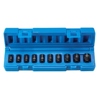 Grey Pneumatic® - 1/4" Drive SAE 6-Point Surface Drive Standard Impact Socket Set (10 Pieces)