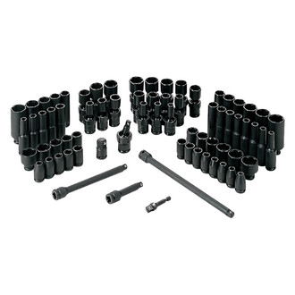 Grey Pneumatic® - 1/4" Drive SAE/Metric 6-Point Standard and Deep Impact Socket Set (72 Pieces)