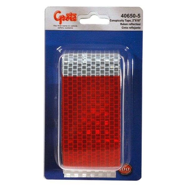 Grote® - 1.5' x 2" Red/Silver DOT-C2 Conspicuity Reflective Tapes (5 Rolls)