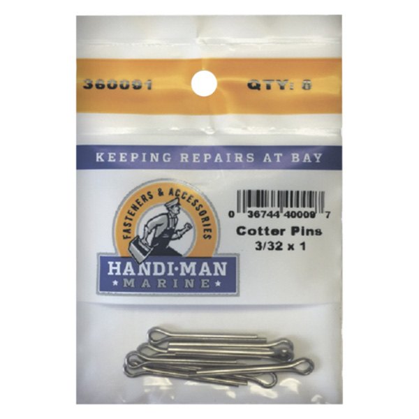 Handi-Man Marine® - 1/16" x 3/4" Stainless Steel Standard Cotter Pins (12 Pieces)