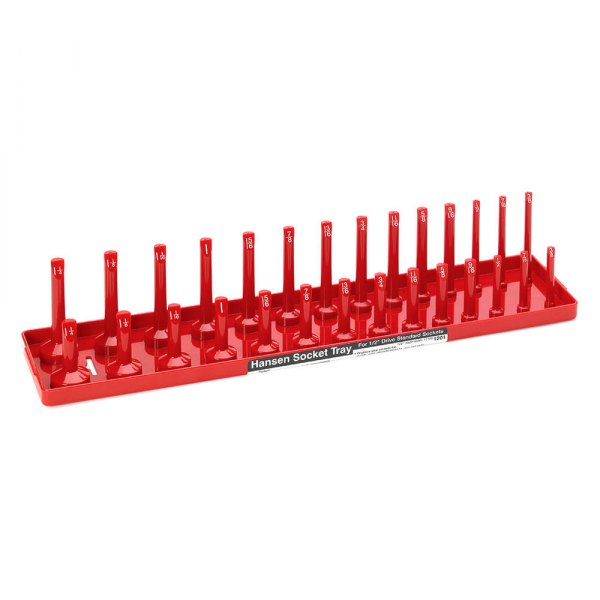 Hansen Global® - 1/2" Drive SAE 28-Slot Red 2-Row Socket Tray