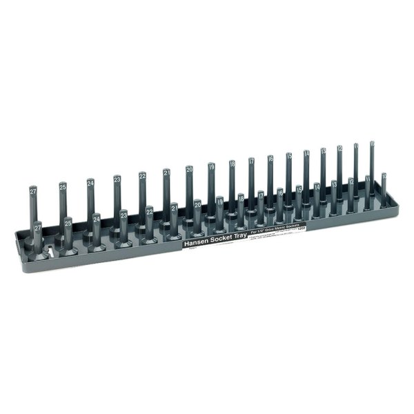 Hansen Global® - 1/2" Drive Metric 34-Slot Gray 2-Row Socket Tray