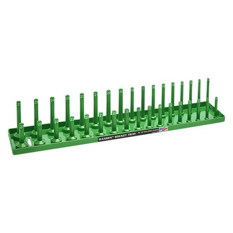 Hansen Global® - 1/2" Drive Metric 17-Slot Green Socket Tray