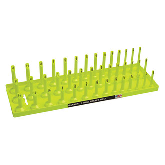Hansen Global® - 1/2" Drive SAE 42-Slot Yellow 3-Row Socket Tray
