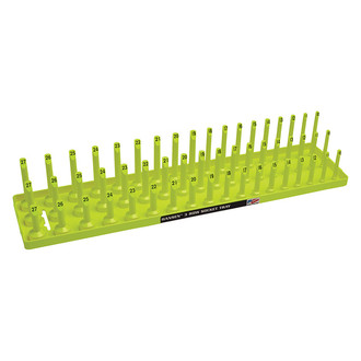 Hansen Global® - 1/2" Drive Metric 54-Slot Yellow 3-Row Socket Tray